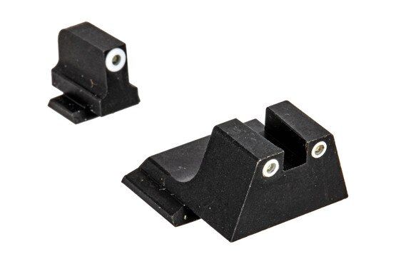 Night Fision suppressor height Perfect Dot night sight set with square notch, white front and rear ring for the Smith & Wesson M&P.